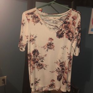 Floral crossed t shirt